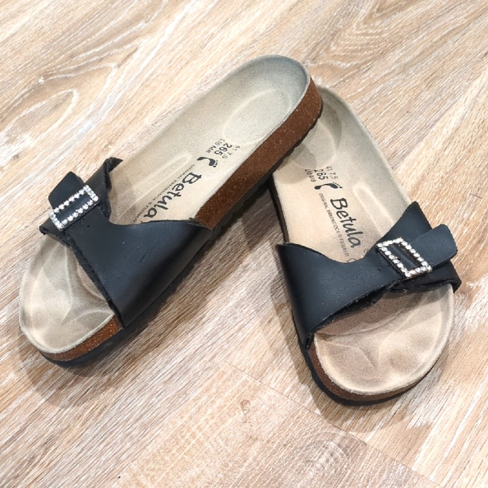 🩴🌺Betula By Birkenstock Women's Black Sandals size L10  M 8🩴🌺